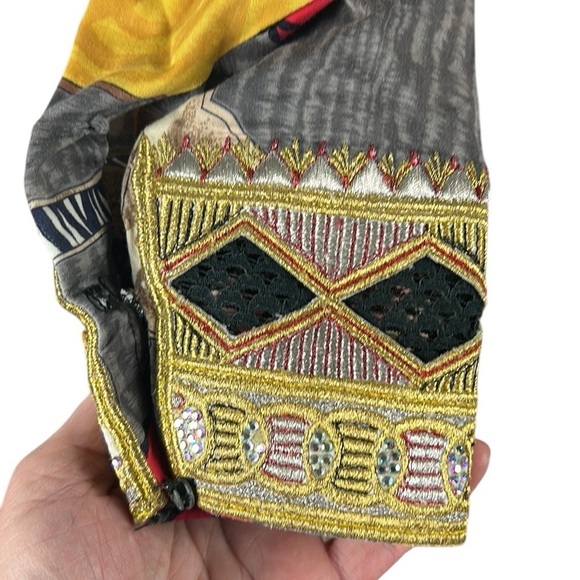 Vintage Handmade Colorful Geometric Kaftan Size L - Picture 7 of 8